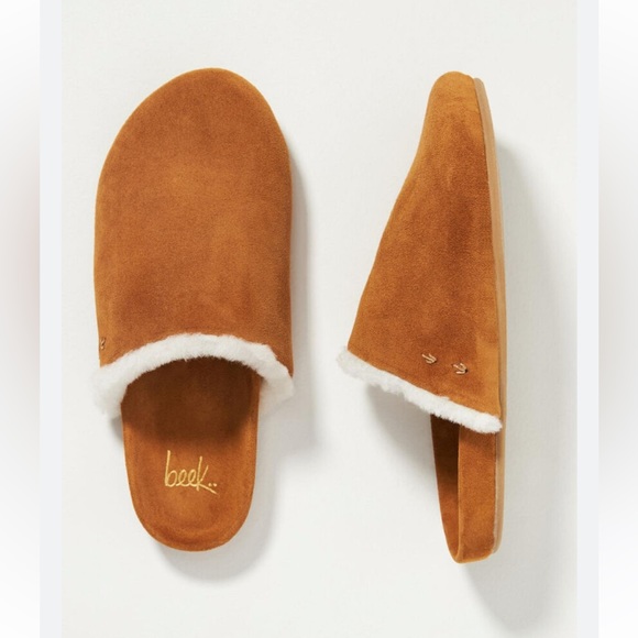 BEEK Apalis Shearling - Caramel Trimmed Clogs Women's size 6 new - Picture 1 of 16